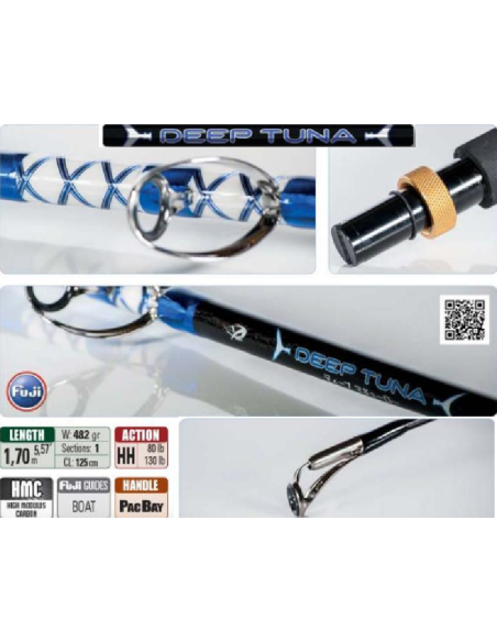 YUKI CAÑA CURRICAN-CEBADO DEEP TUNA 1.70 MT.  80-130 LB.