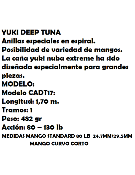 YUKI CANYA TROLLING-ENCEBAMENT DEEP TUNA 1.70 MT.  80-130 LB.