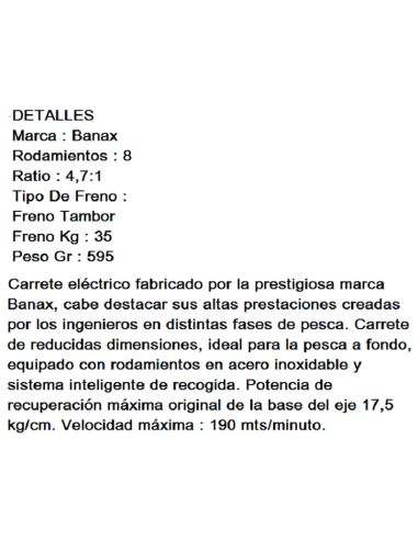 CARRET ELECTRIC BANAX KAIGEN 300C