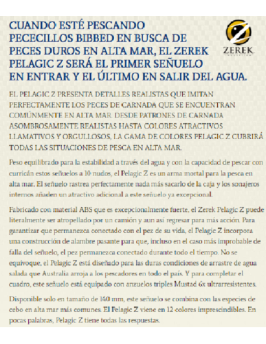ZEREK MINNOW BWCL PELAGIC Z ESQUER 14 CM. 50 GR.