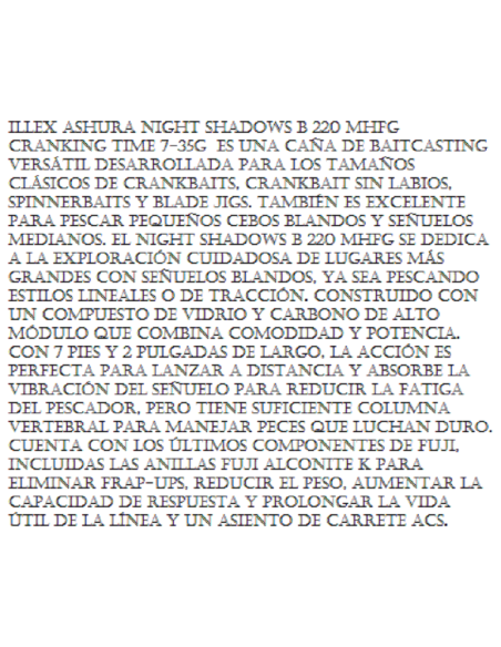 ILLEX CANYA CASTING NIGHT SHADOW B 220 MH FG CRANKING TIME