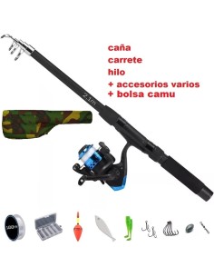 pack canne 2.10m + moulinet + fil + sac
