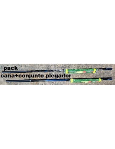 caña telescopica , pelo ballena + conjunto plegador
