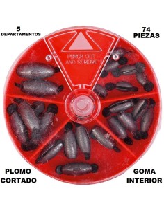 CAJA PLOMOS CORTADOS CON GOMA 5 DEPARTAMENTOS