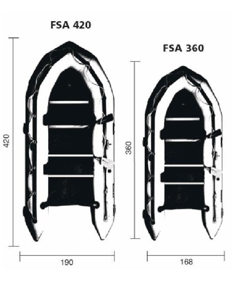 GONFIABILE IN PVC GONFIABILE PNEUMATICO SEMI-RIGIDO PACK 3,60 M (PAVIMENTO IN LEGNO)