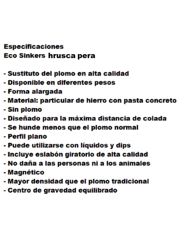 alternativa ao chumbo, eco chumbada  Hruska pera