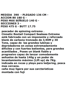 CINNETIC REXTAIL COMPACT SEA BASS EXTREME 3.90M 2