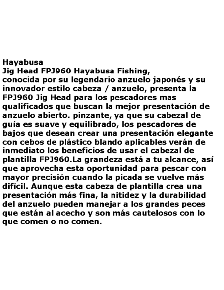 hayabusa jig head fpj960 bm