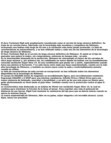 SHIMANO AERO TECHNIUM MGD XSD