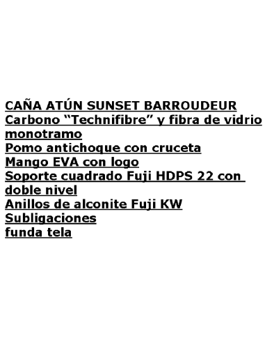 SUNSET CANNE BAROUDER TUNA  59-1 (100/130LBS)