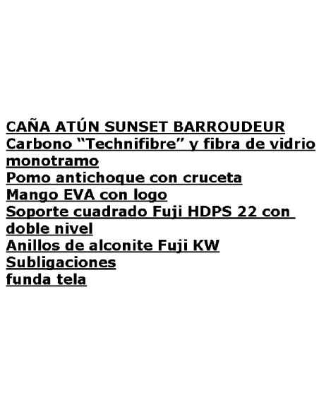 SUNSET BAROUDER TUNA ROD 59-1 (100/130LBS)