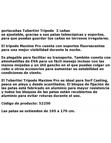 TUBERTINI TRIPOD SURF 3 RODS MAXIME PRO