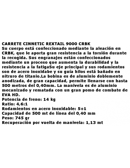 CINNETIC MULINELLO REXTAIL 9000 CRBK