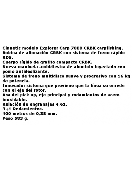 CINNETIC CARRET EXPLORER CARP 7000 CRBK