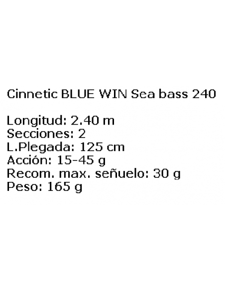 CINNETIC ANGELRUTE BLUE WIN SEA BASS 2.40M