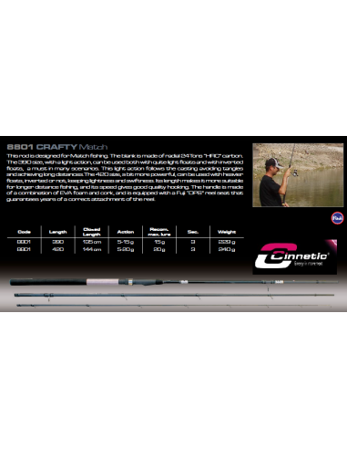 CINNETIC ROD CRAFTY MATCH 1, 3.90M