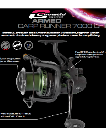 CINNETIC REEL ARMED CARP RUNNER 7000 CRBK