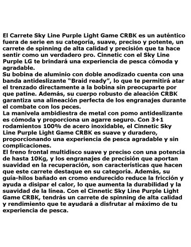 CINNETIC ANGELROLLE SKY LINE PURPLE LG 4000