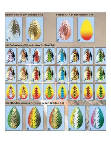 10 grote spinners, KEUZE PROEVEN