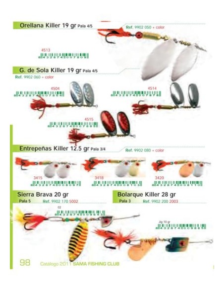 10 grote spinners, KEUZE PROEVEN