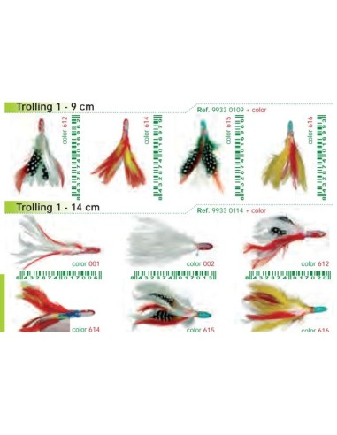 10 TROLLING FEATHERS og trolling RIGGER