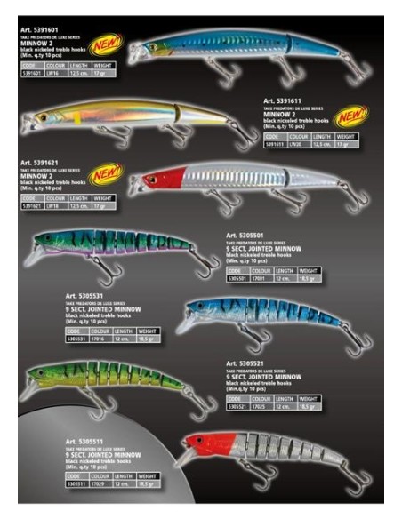10 Mākslīgais lures, asorti degustācija