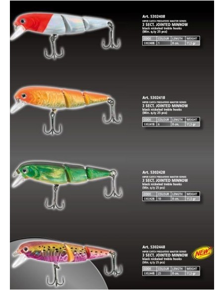 10 leurres artificiels, dégustation assortis