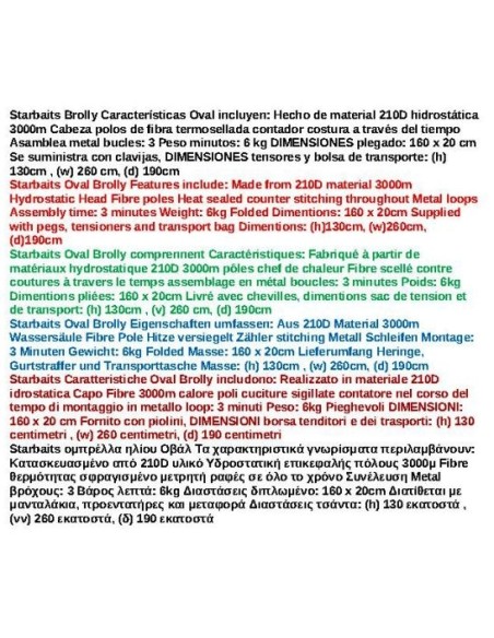 STARBAITS OVAL BROLLY