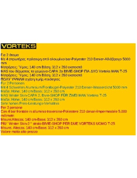 BIVIE TWO MAN VORTEKS T-25+WINTER SKIN TWO MAN 