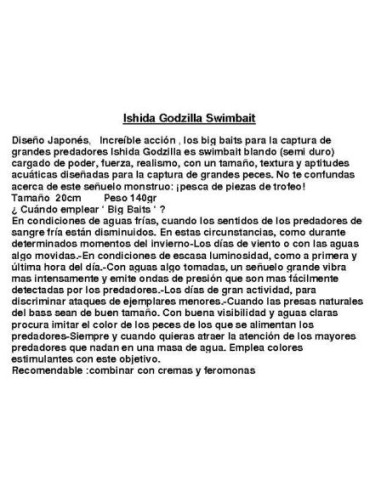 ISHIDA GODZILLA SWIMBAIT