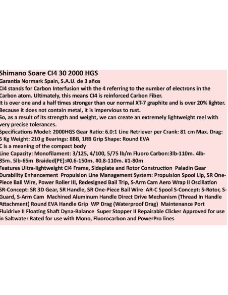 Shimano Soare CI4 30 2000 HGS
