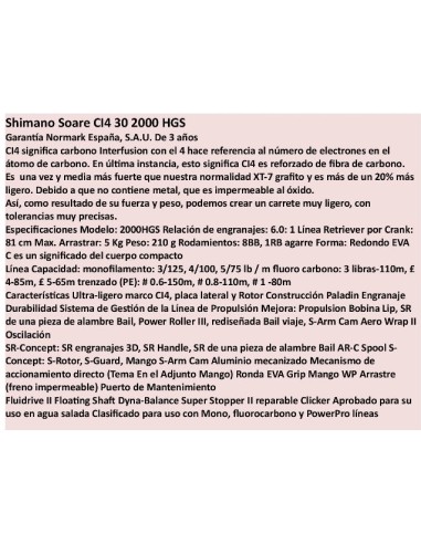 Shimano Soare CI4 30 2000 HGS