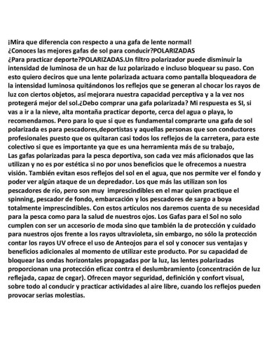 GAFAS POLARIZADAS con regulador de entrada de luz