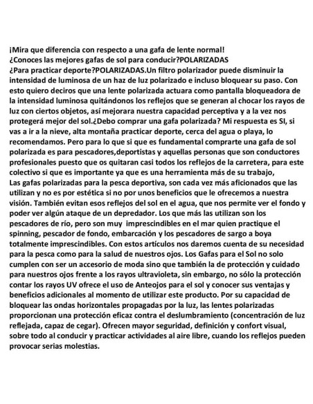 GAFAS POLARIZADAS con regulador de entrada de luz