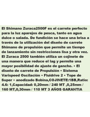 SHIMANO ZURICA 2500F