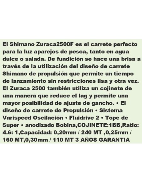 SHIMANO ZURICA 2500F