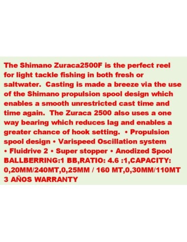 SHIMANO ZURICA 2500F