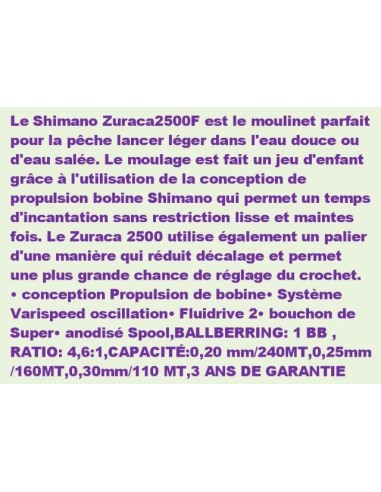 SHIMANO ZURICA 2500F