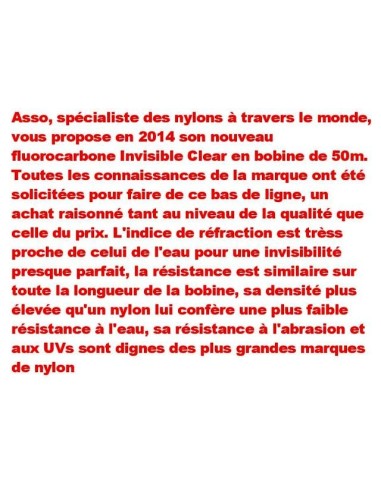 FLUOROCARBON INVISIBLE CLEAR 50M.