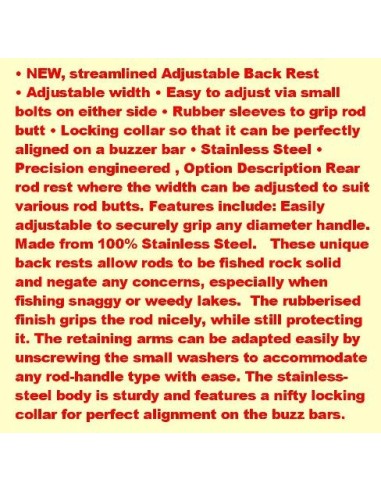 Adjustable Back Rest, SS