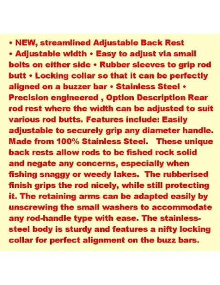 Adjustable Back Rest, SS