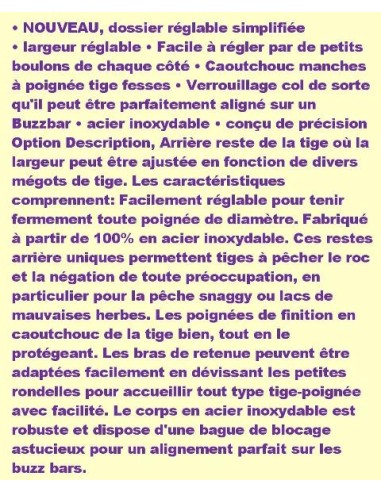 Adjustable Back Rest, SS