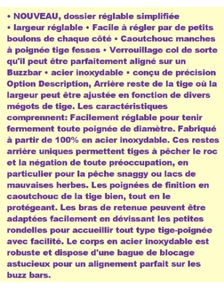 Adjustable Back Rest, SS