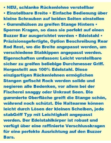 Adjustable Back Rest, SS