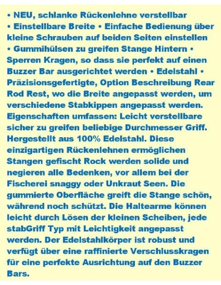 Adjustable Back Rest, SS