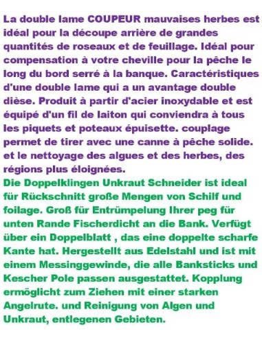 DOUBLE COUPEUR mauvaises herbes 