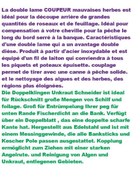 DOUBLE COUPEUR mauvaises herbes 