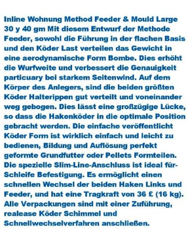 große, Methode Feeder & Formsatz