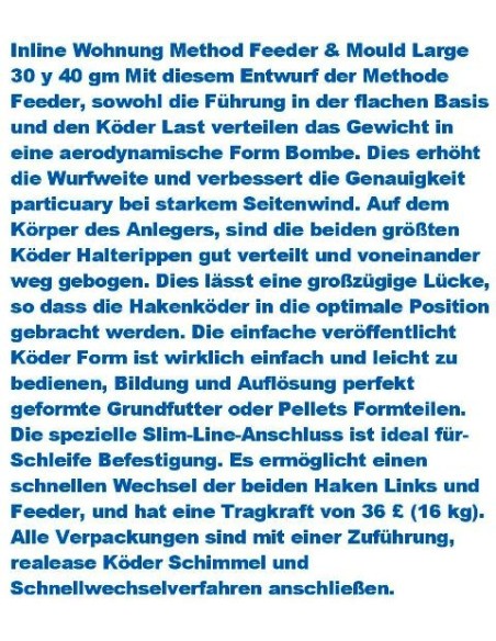 große, Methode Feeder & Formsatz