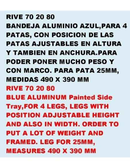 Dessertes alu PEINT BLUE